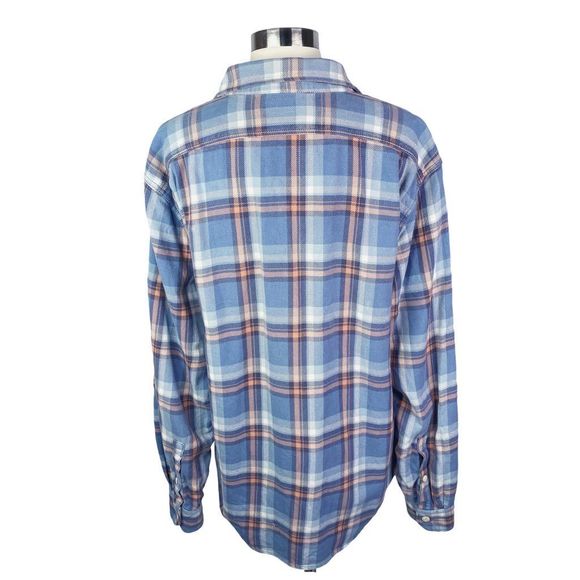 Eddie Bauer Classic Fit Plaid Flannel Button-Down Shirt - Size Large - Picture 4 of 5